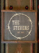 Load image into Gallery viewer, Custom Barbwire Sign- Great for a wedding gift or nursery sign!