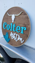 Load image into Gallery viewer, Longhorn/Cactus Nursery Sign
