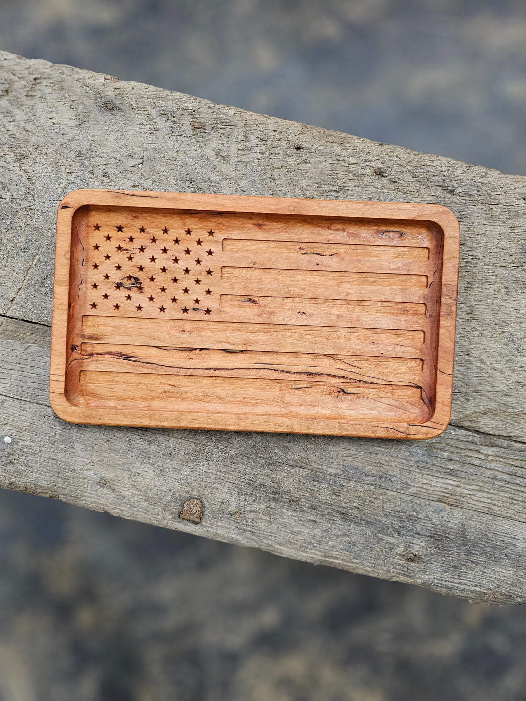 Cherry - American Flag Catch All Tray