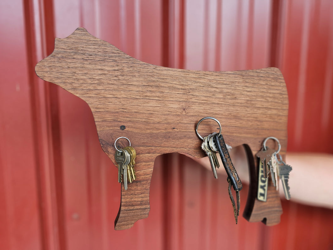 Walnut Cow Key Holder